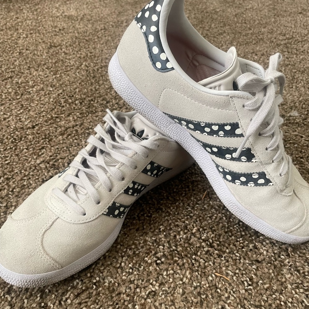 Adidas Gazelles Women's Cream and Polka Dot Sneakers